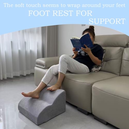Foot Rest for Under Desk at Work.Multifunctional 3-Tier Foot Stool - color: Standard-light Grey
