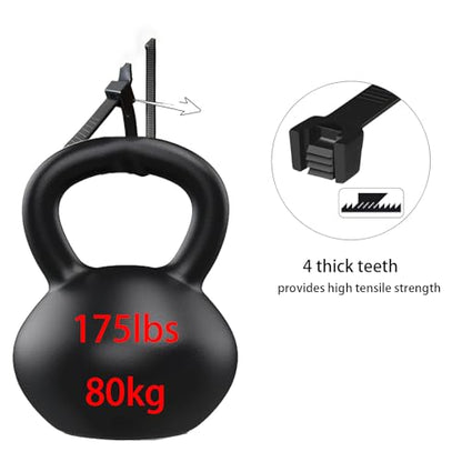 60 Inch Extra Long Zip Ties Heavy Duty For Outdoor Use,175 Pounds Tensile Strength,UV Resistant,8 Pieces,Black (Pack of 2) - size: 60 Inch,175 Pounds Tensile Strength (Pack of 2)