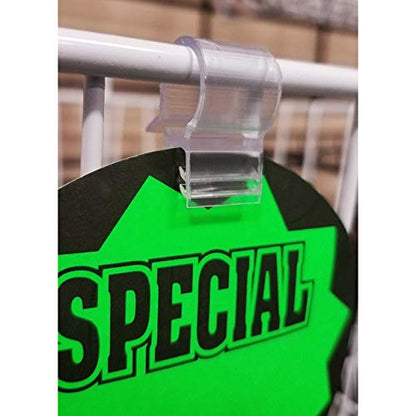 Sign Holder, 50 Pack, Plastic, Fits Wire Baskets & Shelving Up to 3/8" Diameter - size: 50 Pack