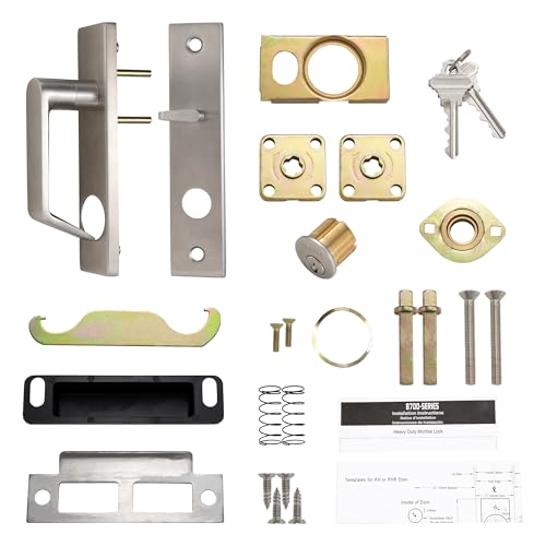 SOPHIA Commercial/Residential Heavy Duty Mortise Lockset Lock Non-Handed Grade 1 - Escutcheon Plate Keyed Lever Lockset, ADA, US32D Satin Chrome Finish for Dormitory Front Door