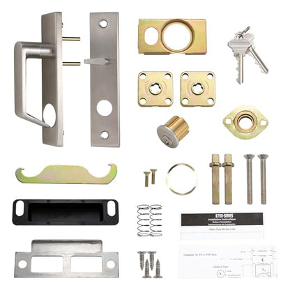 SOPHIA Commercial/Residential Heavy Duty Mortise Lockset Door Lever Lock Non-Handed Grade 1 - Escutcheon Plate Keyed Lever Lockset, ADA, US32D Satin Chrome Finish for Entrance Front Door