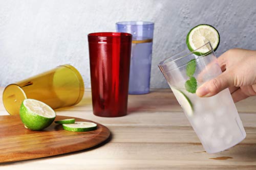 New Star Foodservice Restaurant-Grade Polycarbonate Beverage Tumblers, 16 oz, Red, Set of 12 (Pack of 4) - size: 16 oz (Pack of 4)