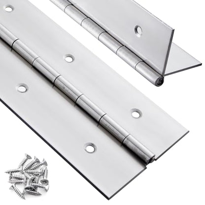 2 Pack Heavy Duty Piano Hinge 20 Inch x 3 Inch, 0.060'' Thick - color: Silver, size: 20 Inch(2PCS)