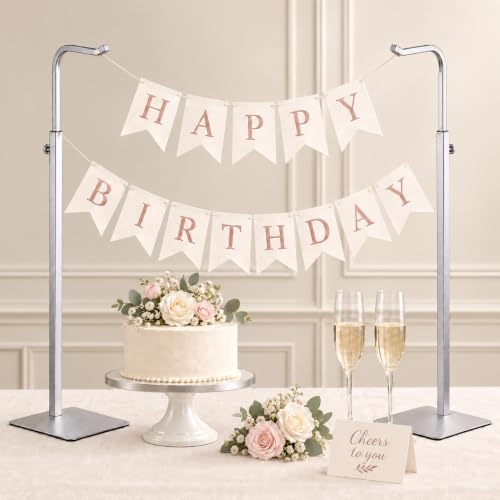 Adjustable Tabletop Purse & Banner Display Stand, Silver - color: Silver