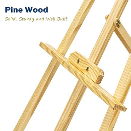 finenolo Wooden Easel Stand for Painting, 45" Adjustable Height Folding Art Easel for Canvas, Drawing, Wedding Signs & Posters, Ideal for Adults, Artists, Beginners, Students & Kids