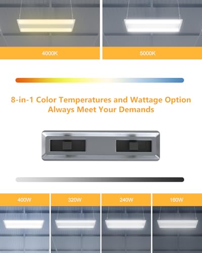 4FT LED Linear High Bay Light 400W/320W/240W/160W&4000K/5000K Adjustable