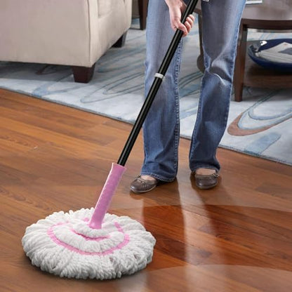 KeFanta Self Wringing Twist Mop, Microfiber Floor Mop with Wringer, 57 inch - color: Pink (1 Handle & 1 Mop Head)