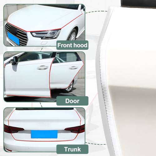 Osilly 33FT PVC U-Shaped Car Door Edge Guards, White - color: White, size: Style B-32FT