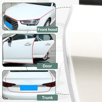 Osilly 33FT PVC U-Shaped Car Door Edge Guards, White - color: White, size: Style B-32FT