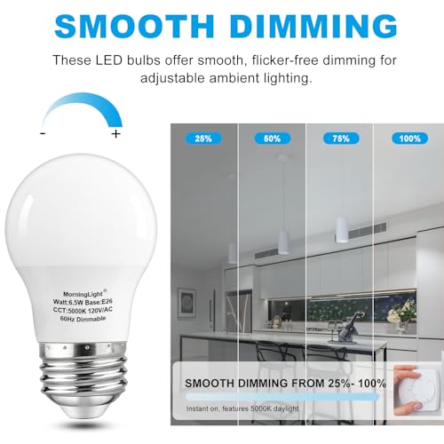 Dimmable A15 Ceiling Fan Light Bulb 60Watt, 5000K Daylight, E26 Base, 4Pack - color: 5000k Daylight