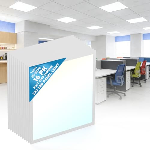 2x2 LED Flat Panel Light Drop Ceiling Office Fixture,5 CCT 3000K-6500K Adjustable & 5 Wattage Selectable, 0-10V Dimmable, 2X2 LED Flush Mount Ceiling Light,ETL Listed 16 Pack - size: 2x2FT-16Pack