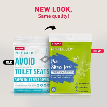 PeeBuddy Disposable Paper Toilet Seat Covers (Pack Of 80) | No Direct Contact with Unhygienic Seats| Easy To Dispose| Nature Friendly| Must Have For Women - size: 80 Seat Covers