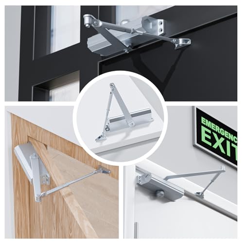 POWAWINI Grade 3 Spring Hydraulic Automatic Door Closer Medium Duty