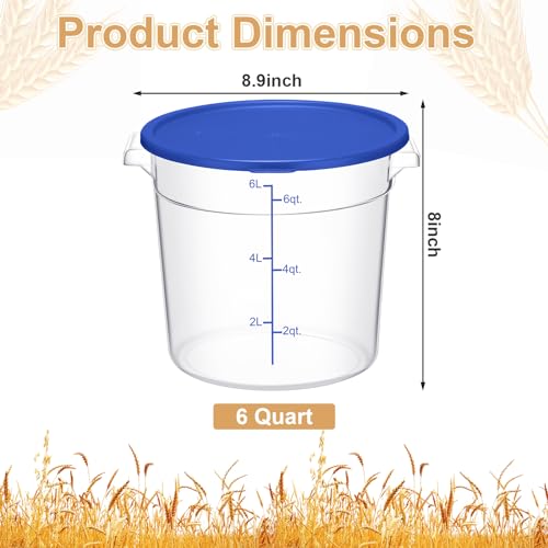 Suclain 4 Pcs 6 Quart Food Storage Container with Lids, Blue - color: Blue