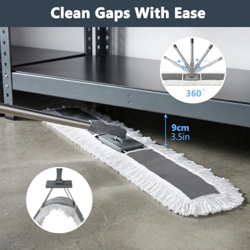 Masthome 39.4" Commercial Dust Mop for Hardwood, Tiles, Marble Floors - color: Extra Large Grey