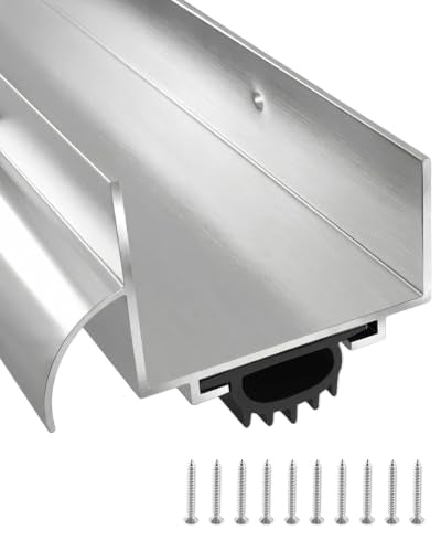 1Pc 1-3/4" x 36" U Shaped Aluminum Door Bottom Sweep, Silver - size: 1 Pcs,Silver