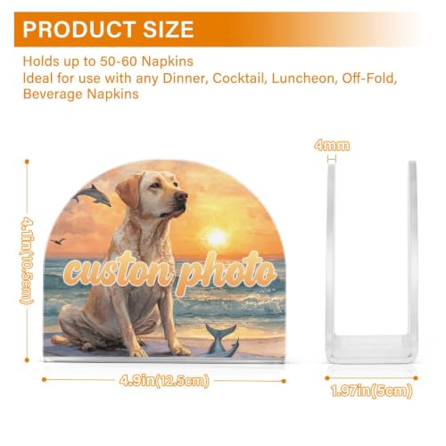 Custonm Picture Napkin Holder for Table Acrylic Tissue Dispenser - color: Custom Picture
