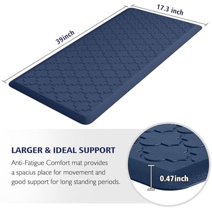 WISELIFE Kitchen Mat Cushioned Anti Fatigue Floor Mat, 17.3"x39", Blue - color: Blue, size: 1'5" x 3'3" (Rectangular)