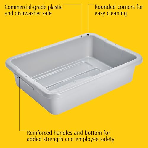 Rubbermaid Commercial Products Standard Bus/Utility Box, 4.6-Gallon, Gray - color: Gray, size: 4.6 Gallon, style: Undivided