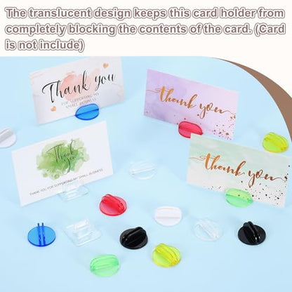 PATIKIL Mini Card Stands (2mm /0.08" White) (25Pcs) Plastic Round Place - color: White