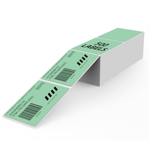 Green Thermal Labels 3 ×5 Inch Waterproof Vinyl Stickers 300 PCS - color: Green