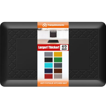 4/5 Inch Thicker Kitchen Mats Anti Fatigue Comfort Mat Standing Desk Rugs - color: Black, size: 28"L x 17"W x 0.8"Th