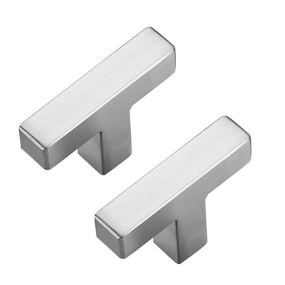 3 Pack Brushed Nickel Cabinet Knobs, 2in Length Square Bar Drawer Pulls - color: Brushed Nickel, size: 3 Pack, style: Square