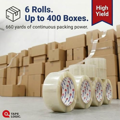 Tape Logic Packing Tape (6-Rolls), 2" x 55 yd - Heavy Duty Packaging Tape Refill for Shipping, Moving, Order Fulfillment, Hot Melt 1.6 Mil - size: 6-Rolls