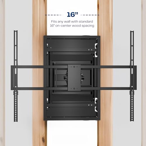 VIVO Black 50-100 in Recessed TV Wall Mount, MOUNT-REC02 - size: 50"-100" screens