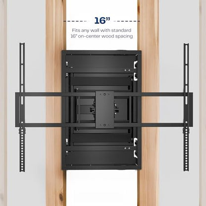VIVO Black 50-100 in Recessed TV Wall Mount, MOUNT-REC02 - size: 50"-100" screens