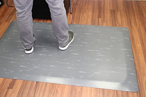 Rhino Mats TT-R36CHX10 Marbleized Tile Top, Anti-Fatigue Mat, 3' x 10' x 1/2", Charcoal