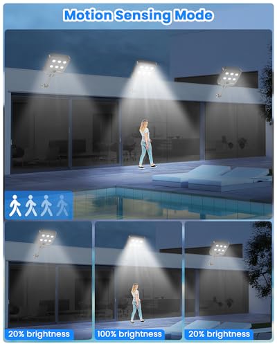 Gefolly G-6000W Solar Street Light Outdoor, Flood Security Parking Lot - size: S