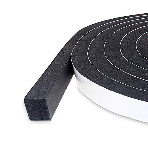Foam Insulation Tape self Adhesive,Weather Stripping for Doors and Windows,Sound Proof soundproofing Door Seal,Weatherstrip,Pipe Cooling, Air Conditioning Seal Strip (W:2In xT: 2/5In XL: 6.5Ft) - size: 2 in x 2/5 in x 6.5 ft