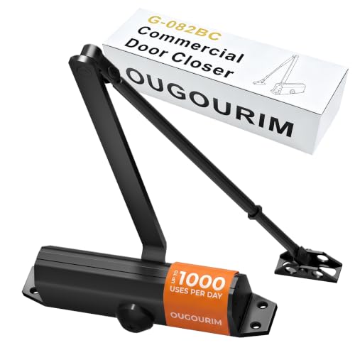Ougourim Door Closers Commercial Heavy Duty Automatic Door Closer, Black - color: Black, size: Large