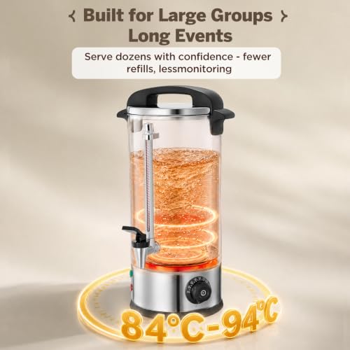 50 Cup 8L Stainless Steel Commercial Coffee Urn and Hot Water urn