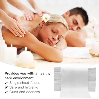 200PCS Disposable Bed Sheets, Disposable Massage Table Sheets, Disposable Bed Covers for SPA Lash Wax Tattoo Salon, Non Woven Fabric, 71" x 31" White - color: White-200pcs