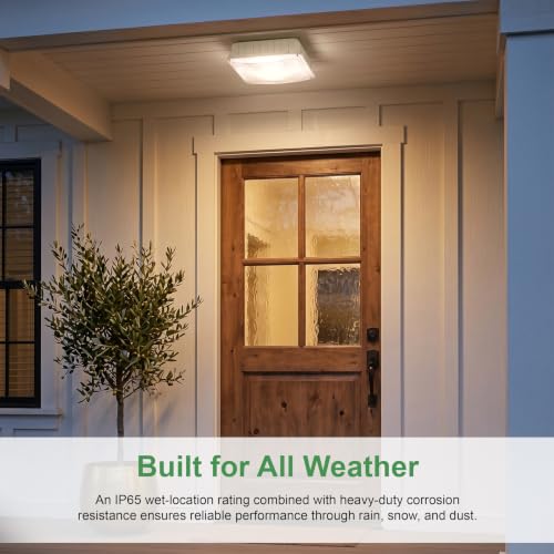 Maxlite LED Canopy Light, 55W, 120-277V, 5000K, Selectable CCT, 0-10V Dimmable, Low Profile, for Stairwell, Garage, White - White - color: White