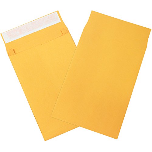 BOX USA Expandable Self-Seal Envelopes, 10" x 13" x 2", Kraft, Case of 100, Peel and Stick Closure, for Mailing and Shipping Important Documents or Bulky Items