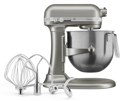 KitchenAid KSM8990CU 8-Quart Commercial Countertop Mixer, 10-Speed, Gear-Driven, Contour Silver - color: Contour Silver, style: No Bowl Guard