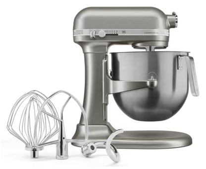KitchenAid KSM8990CU 8-Quart Commercial Countertop Mixer, 10-Speed, Gear-Driven, Contour Silver - color: Contour Silver, style: No Bowl Guard