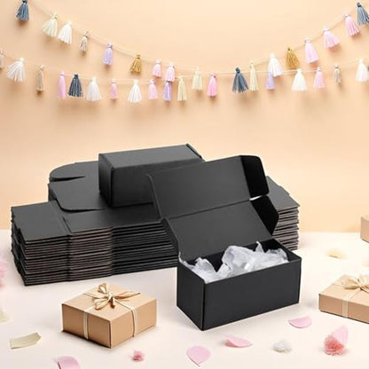 7x3x3 inch Black Shipping Boxes for Small Business- Set of 25 - color: Black, size: 7x3x3 Inch