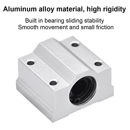 Linear Motion Ball Bearing Slide Block, SCS12UU 12mm Pillow Block Closed Linear Bearing Aluminum Bushing Linear Rail Support Guide Shaft Bearing for CNC 3D Printer Parts 4 Pack - size: 12mm