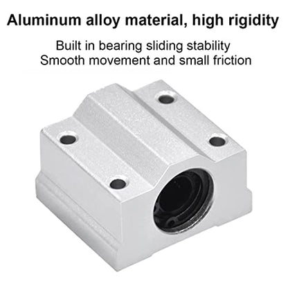 Linear Motion Ball Bearing Slide Block, SCS20UU 20mm Pillow Block Closed Linear Bearing Aluminum Bushing Linear Rail Support Guide Shaft Bearing for CNC 3D Printer Parts 4 Pack - size: 20mm