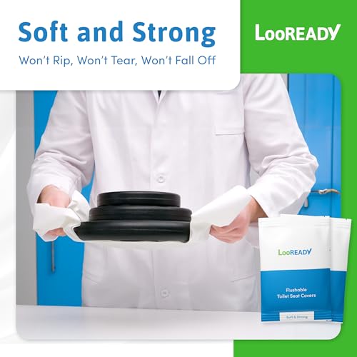 Toilet Seat Covers Disposable Flushable - Regular Size (16x19”) - Travel Size Individually Wrapped, Soft & Strong, Pocket Size for Public Restrooms at the Office, for Commuters or Holiday (30 Pack)