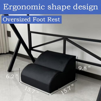 Foot Rest for Under Desk at Work.Multifunctional 3-Tier Foot Stool - color: Standard-black