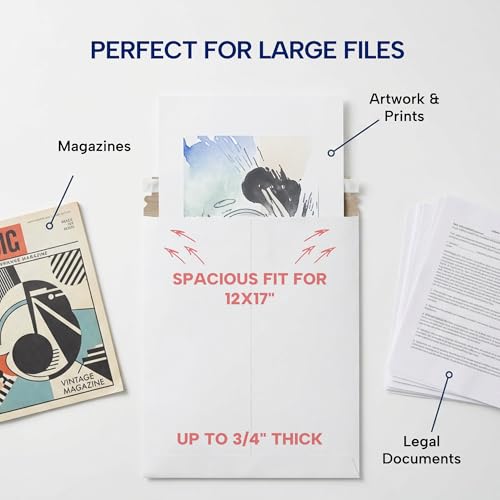 BOX USA Rigid Mailers 13 x 18 (100-Pack) - Cardboard Mailer Envelopes for Posters, Photography Prints, Certificates - Stay Flat - size: 13" x 18" (100-Pack)
