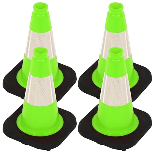 OrangeStar 12" Traffic Cones 4-Pack, Green Safety Cones - color: Green, size: 12in