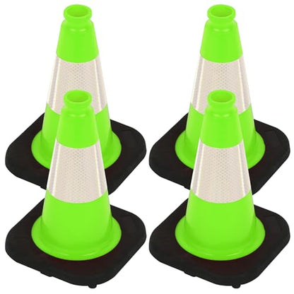 OrangeStar 12" Traffic Cones 4-Pack, Green Safety Cones - color: Green, size: 12in