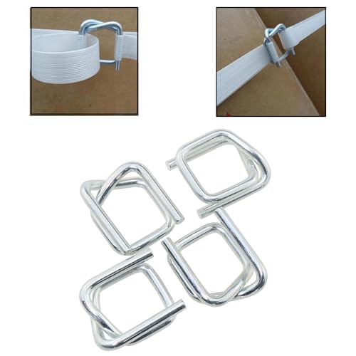 50PCS Strapping Buckle Metal Wire Buckle 1/2 Inch Heavy Duty Galvanised Wire Buckle for Polypropylene Strapping and Cordage and Wire Buckle