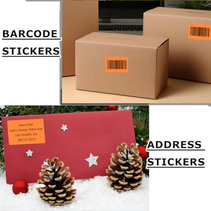 3" x 2" Thermal Labels Stickers Orange, Thermal Printer Shipping Stickers, Multipurpose Inventory Self-Adhesive Direct Thermal Label for Small Business (500 Labels/Roll) - style: 3" x 2"-Orange-500PCS